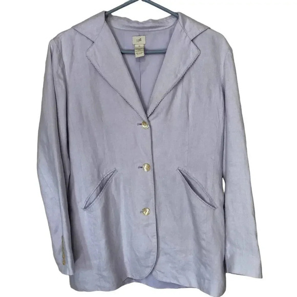J.Jill 100% Linen Light Purple Jacket Blazer Women Size 10 Pockets - Picture 1 of 4